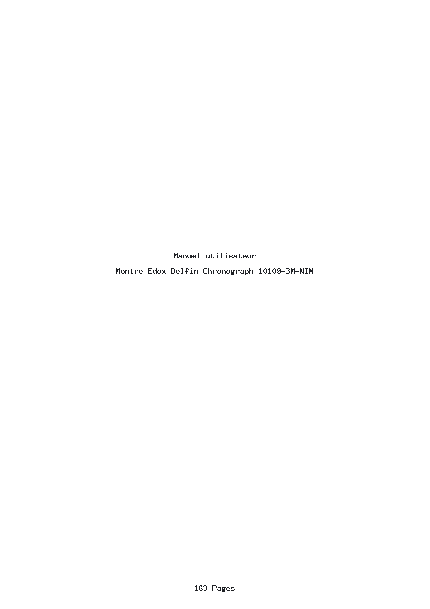 Page 1 de la notice Manuel utilisateur Edox Delfin Chronograph 10109-3M-NIN