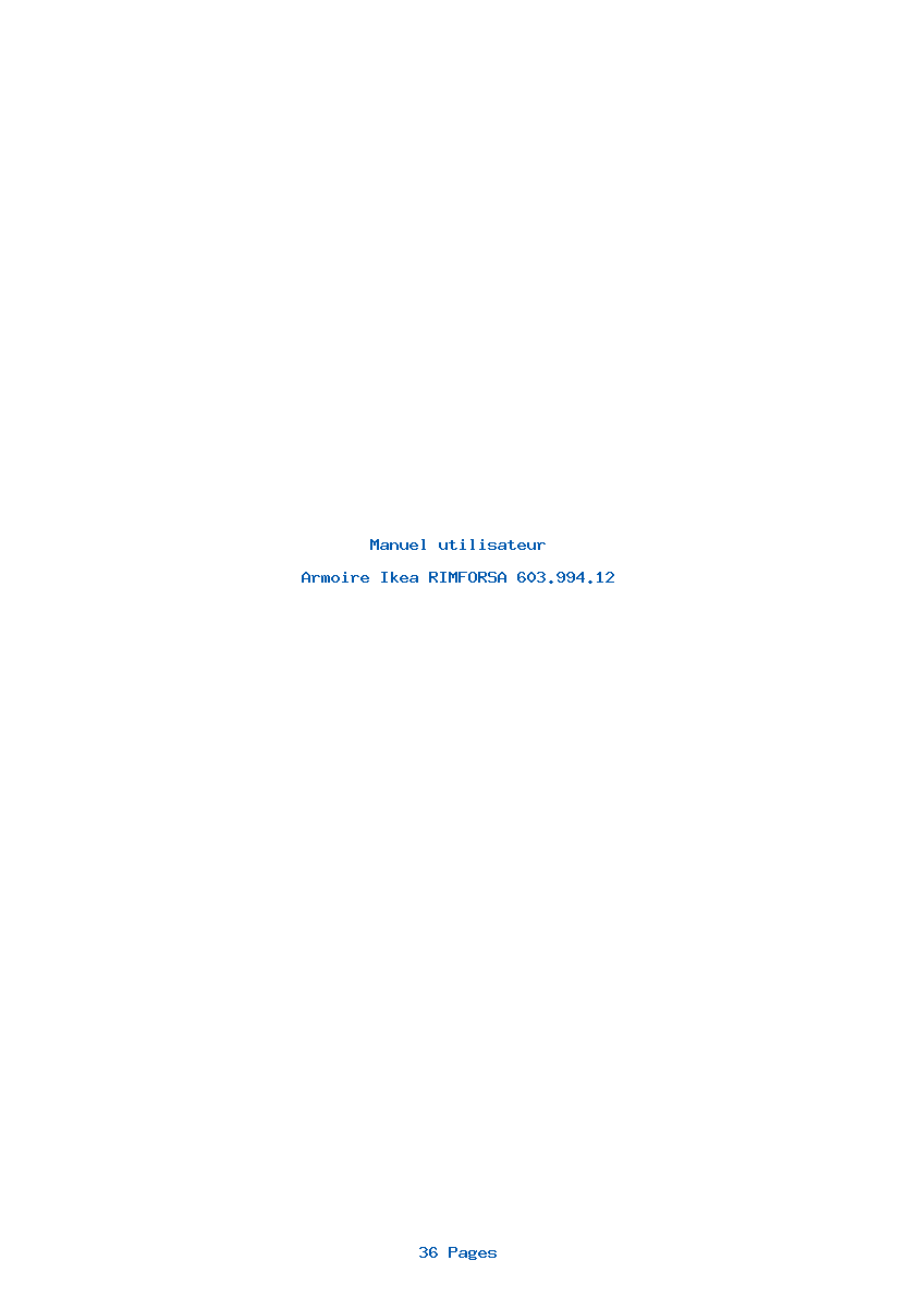 Page 1 de la notice Manuel utilisateur Ikea RIMFORSA 603.994.12