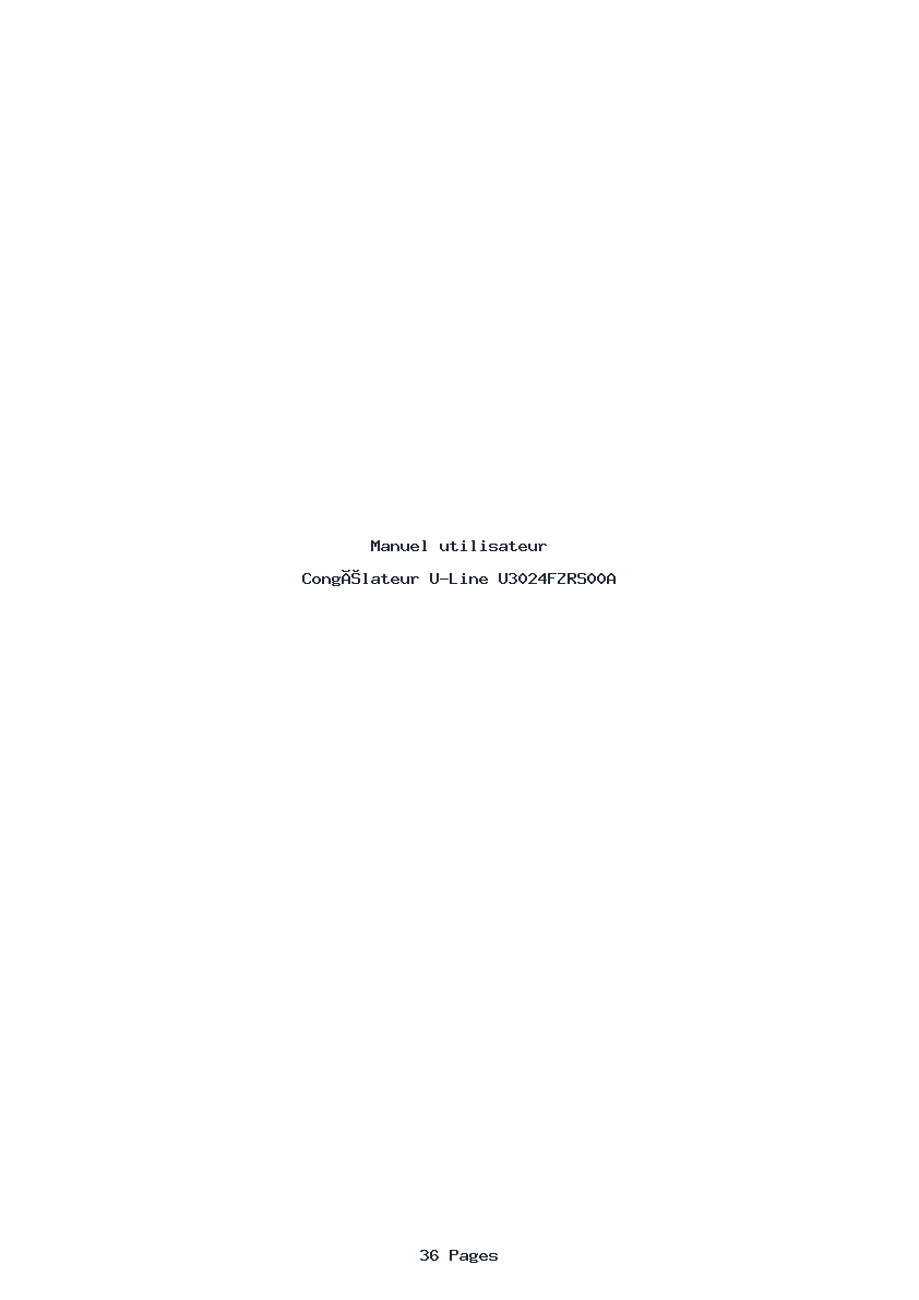 Page 1 de la notice Manuel utilisateur U-Line U3024FZRS00A