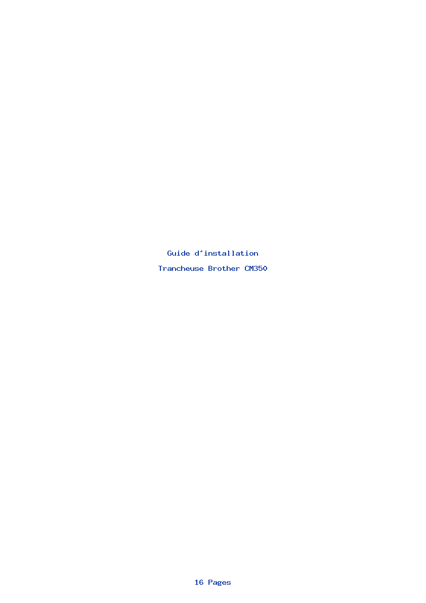 Page 1 de la notice Guide d'installation Brother CM350