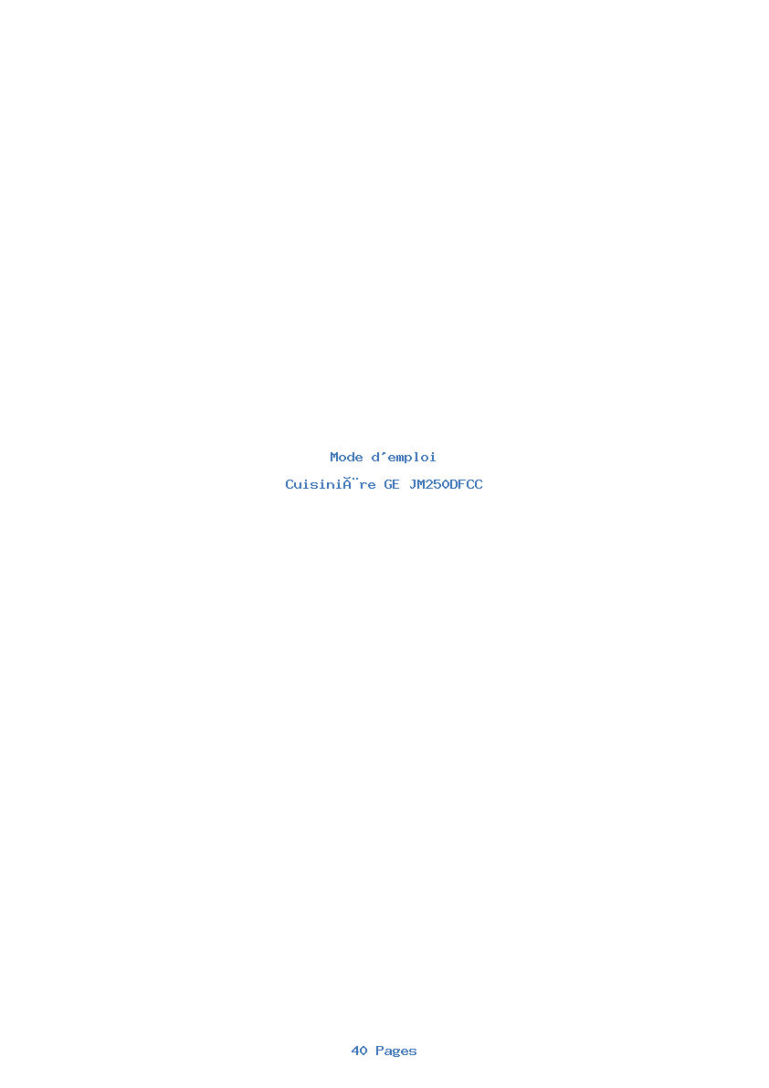 Page 1 de la notice Mode d'emploi GE JM250DFCC