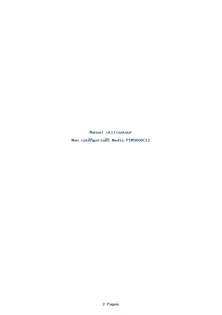 Page 1 de la notice Manuel utilisateur Nedis PIMS600C12