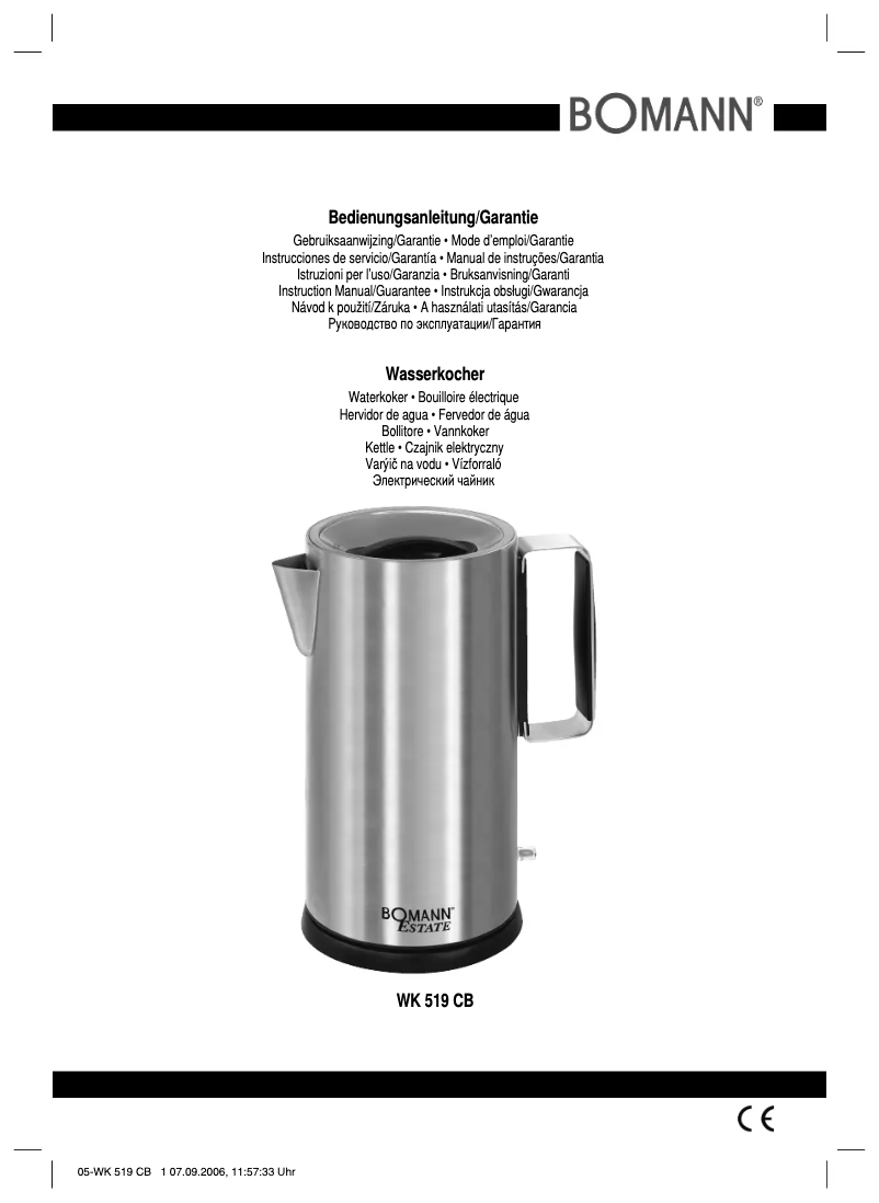Página 1 del manual Manual de usuario Bomann WK 519 CB