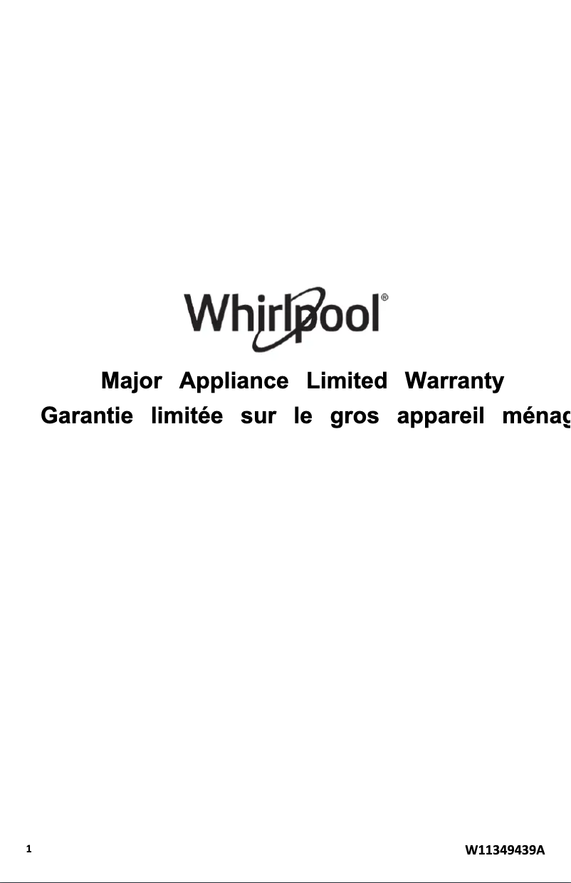 Página 1 del manual Información de garantía Whirlpool WRT108FFDM