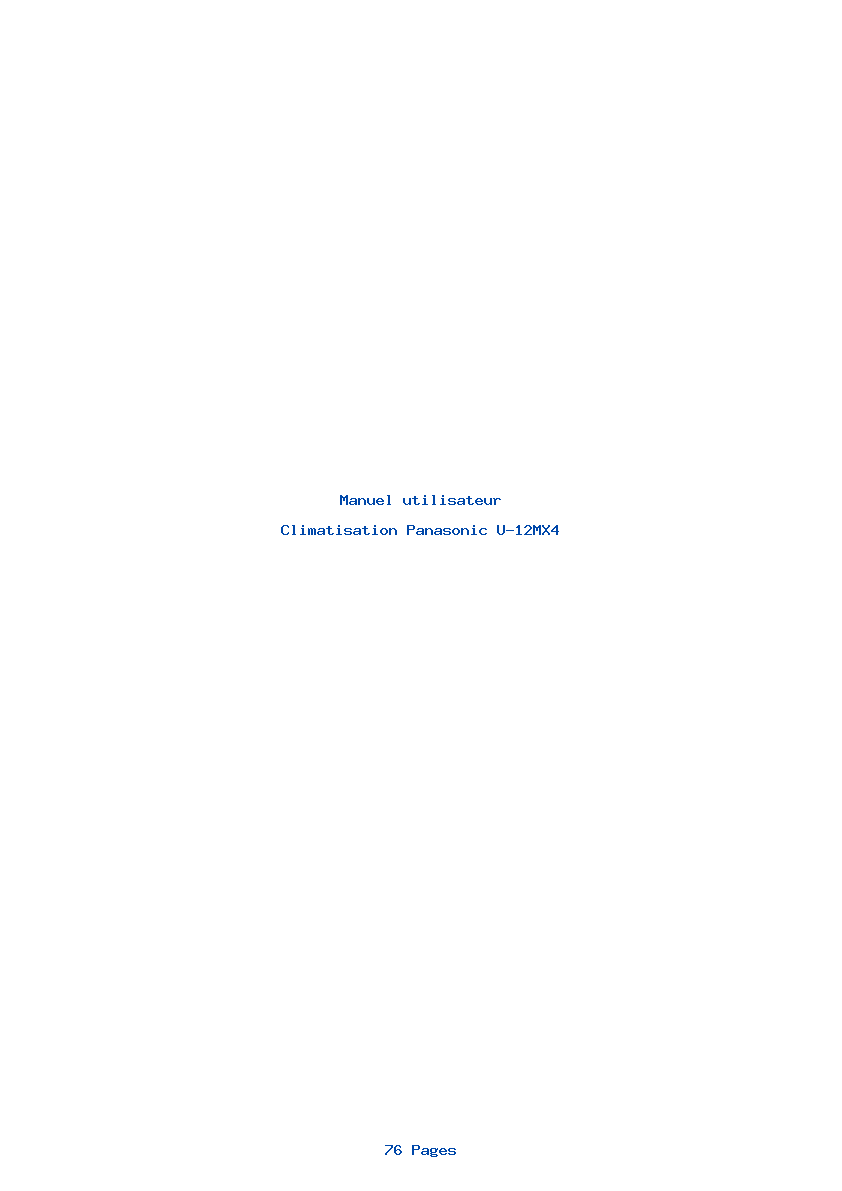 Page 1 de la notice Manuel utilisateur Panasonic U-12MX4