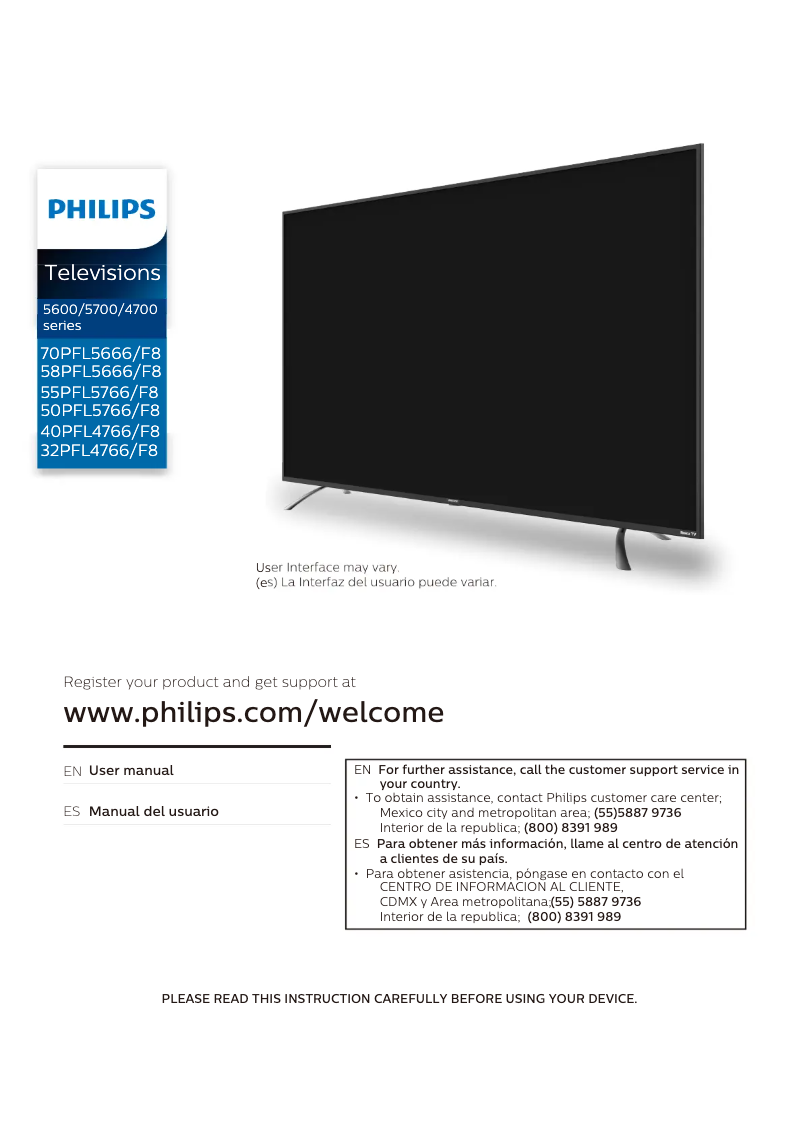 Page n°1 - Manuel utilisateur Philips 58PFL5666