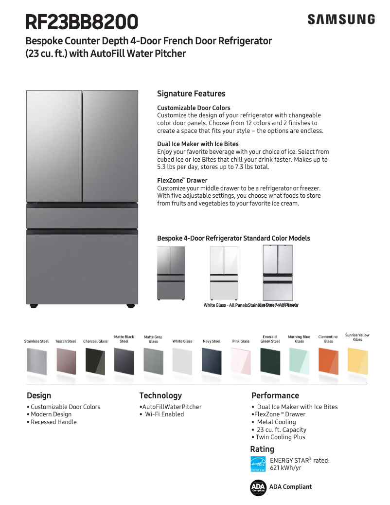 Página 1 del manual Ficha técnica Samsung RF23BB820012