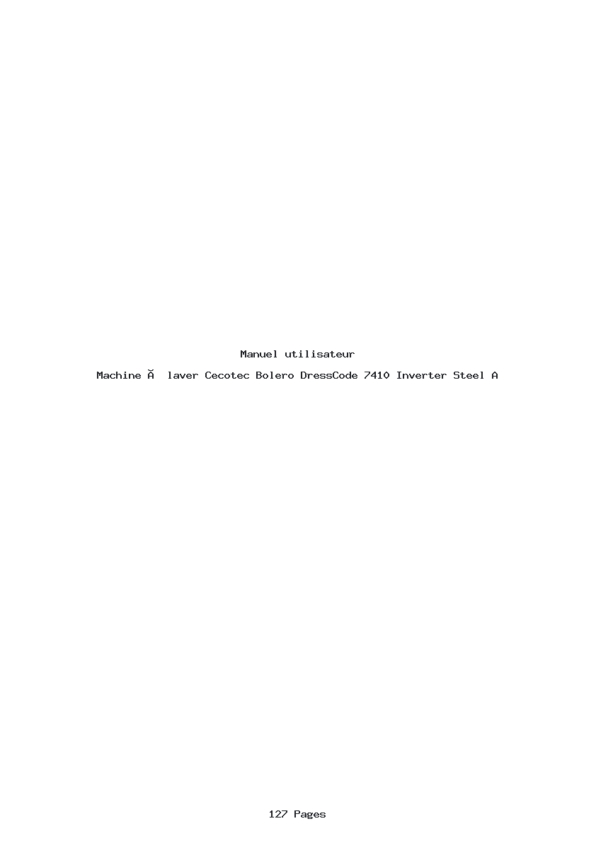 Page 1 de la notice Manuel utilisateur Cecotec Bolero DressCode 7410 Inverter Steel A