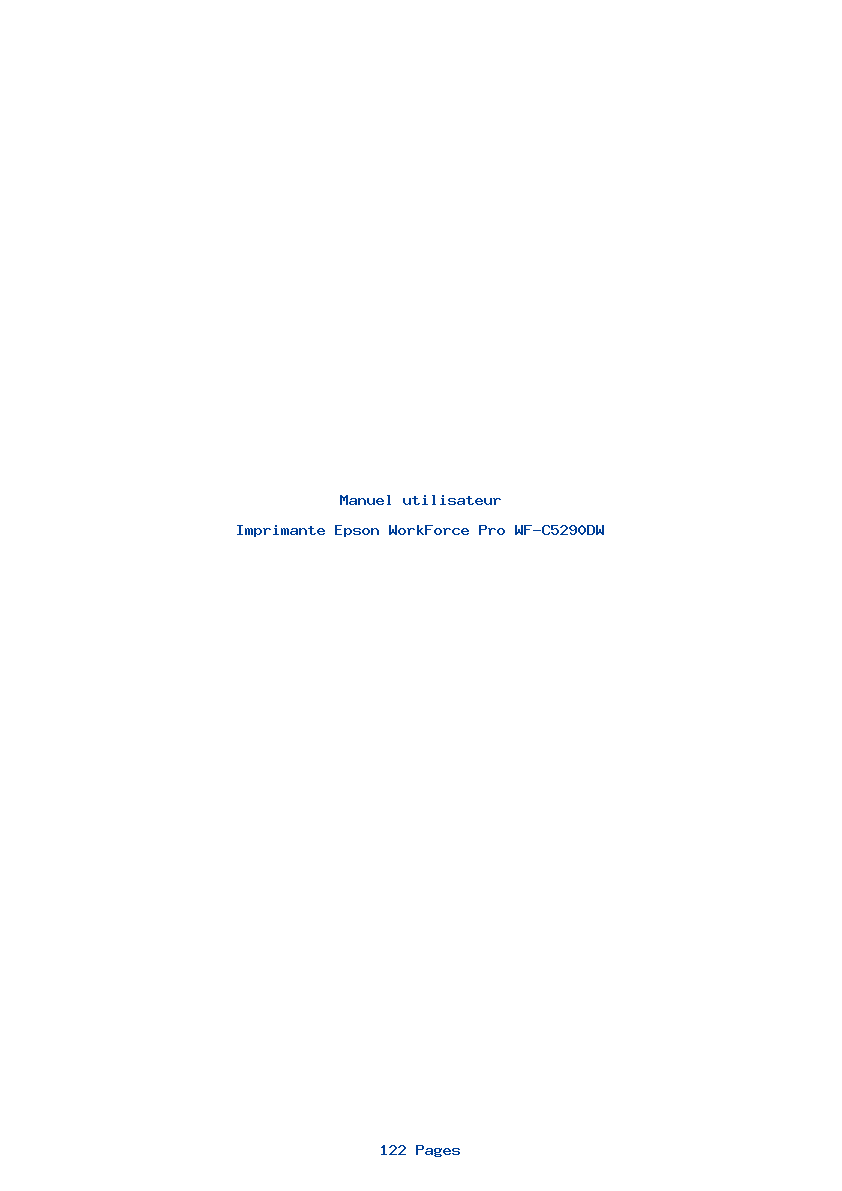 Page 1 de la notice Manuel utilisateur Epson WorkForce Pro WF-C5290DW
