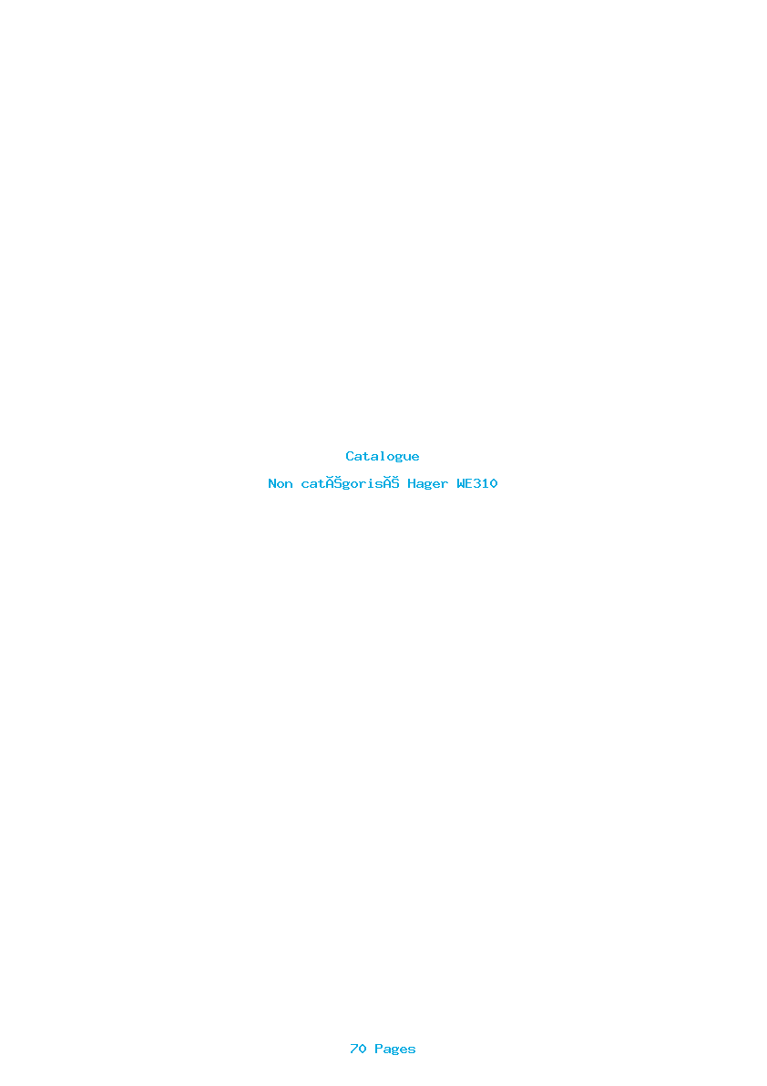 Page 1 de la notice Catalogue Hager WE310