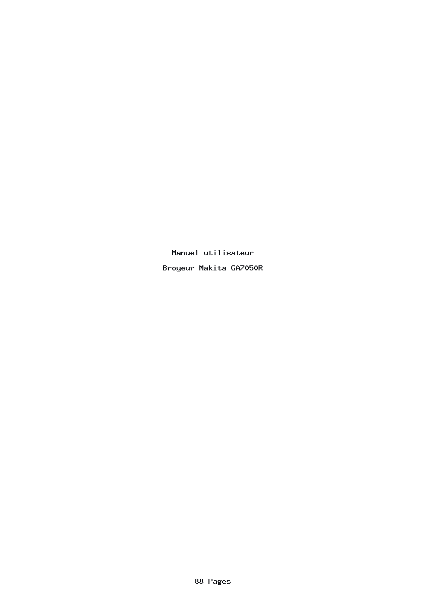 Page 1 de la notice Manuel utilisateur Makita GA7050R