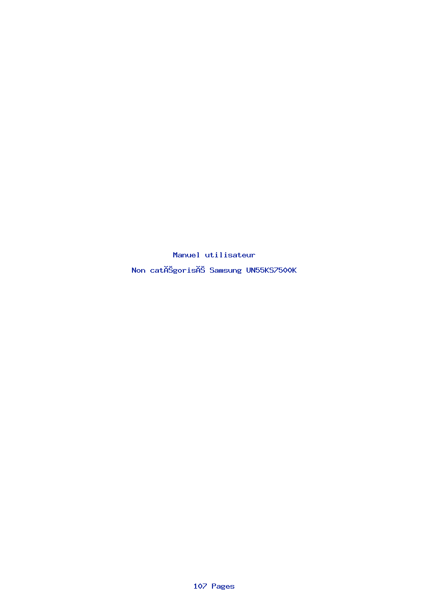 Page 1 de la notice Manuel utilisateur Samsung UN55KS7500K