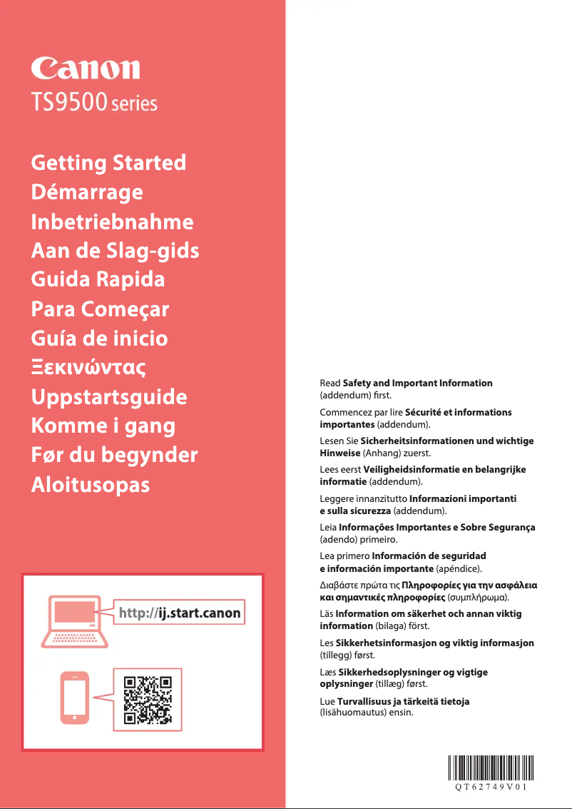 Page 1 de la notice Manuel utilisateur Canon Pixma TS9540