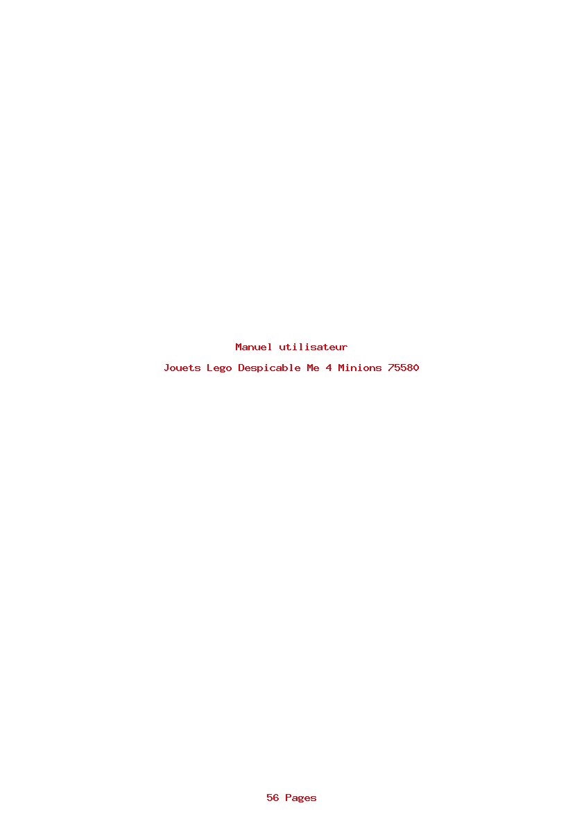 Page 1 de la notice Manuel utilisateur Lego Despicable Me 4 Minions 75580