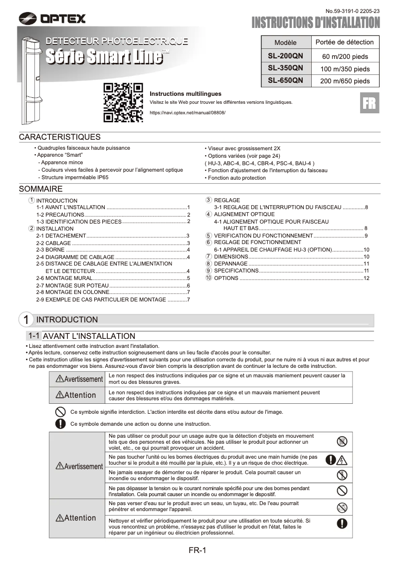 Página 1 del manual Manual de usuario Optex SL-350QN