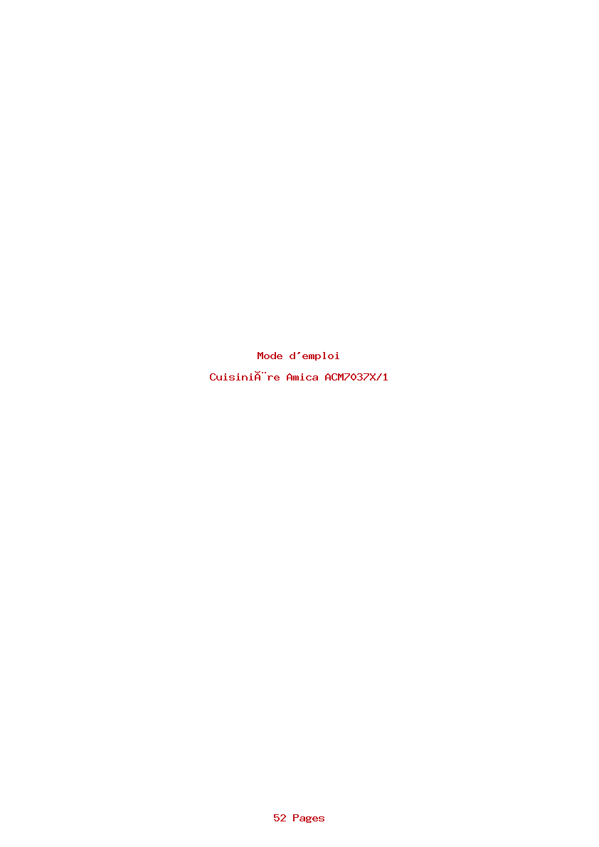 Page 1 de la notice Mode d'emploi Amica ACM7037X/1