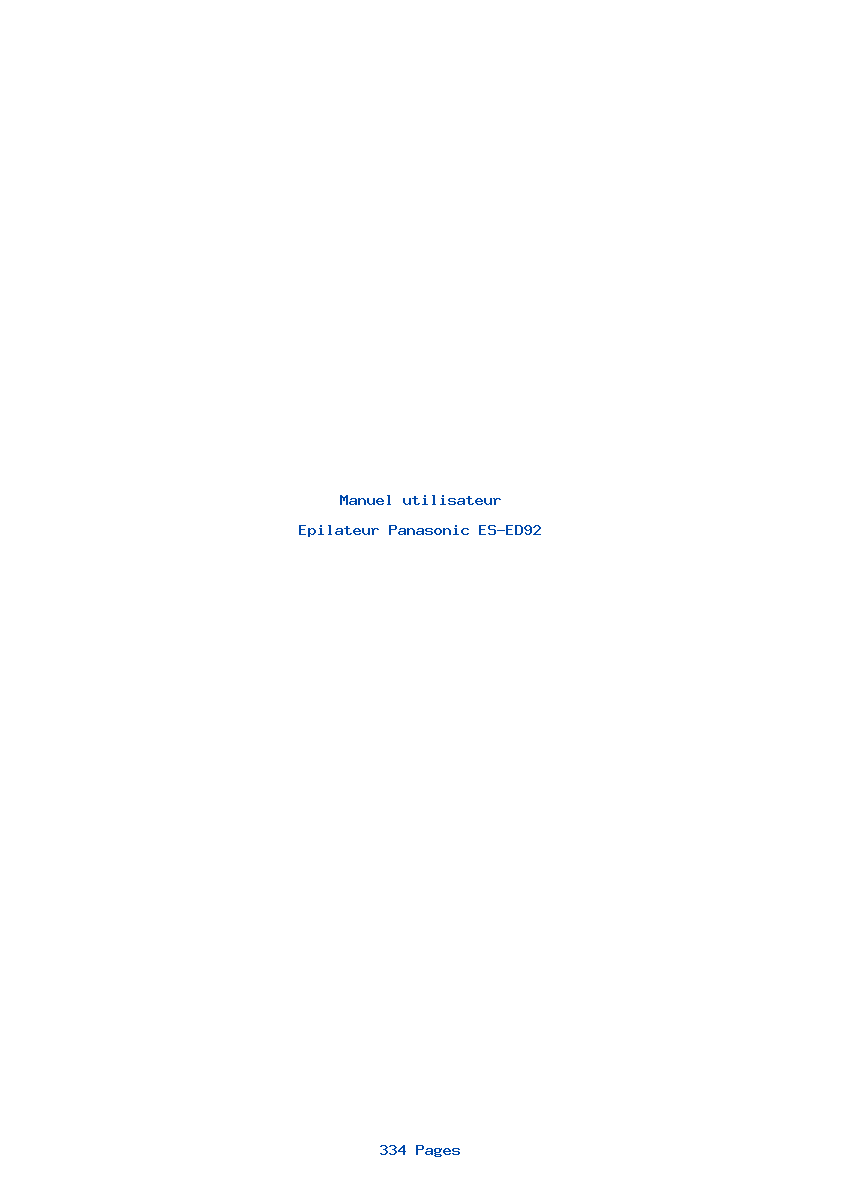 Page 1 de la notice Manuel utilisateur Panasonic ES-ED92