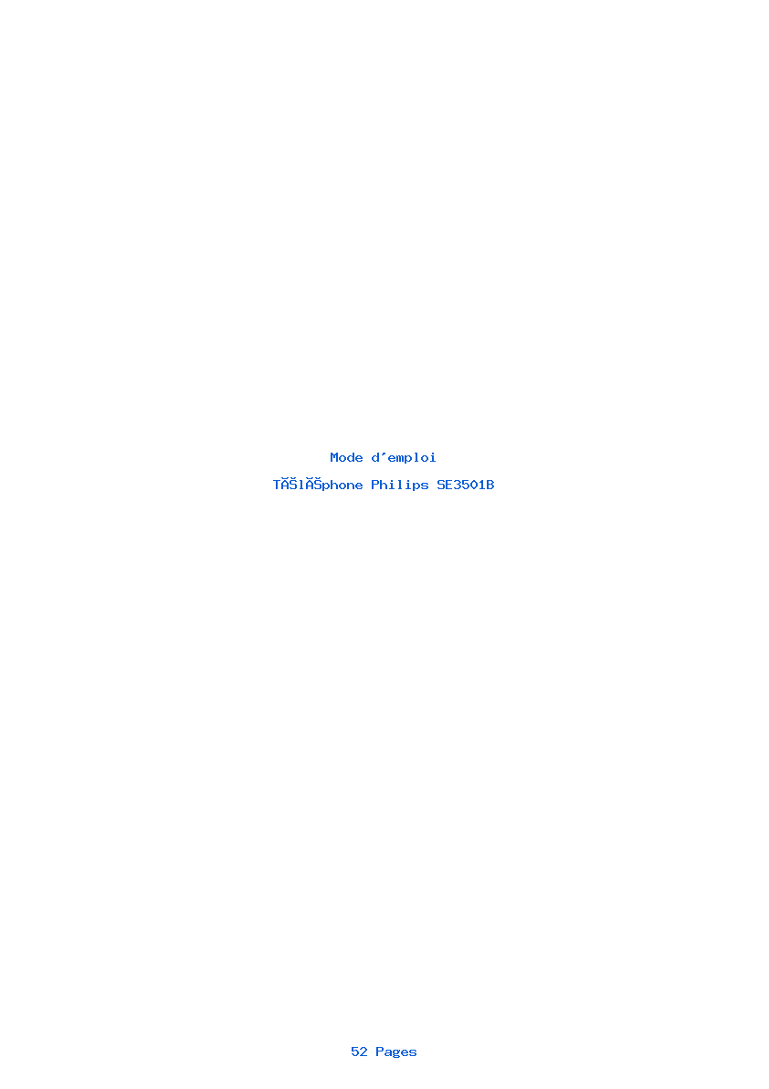 Image de la première page du manuel de l'appareil SE3501B