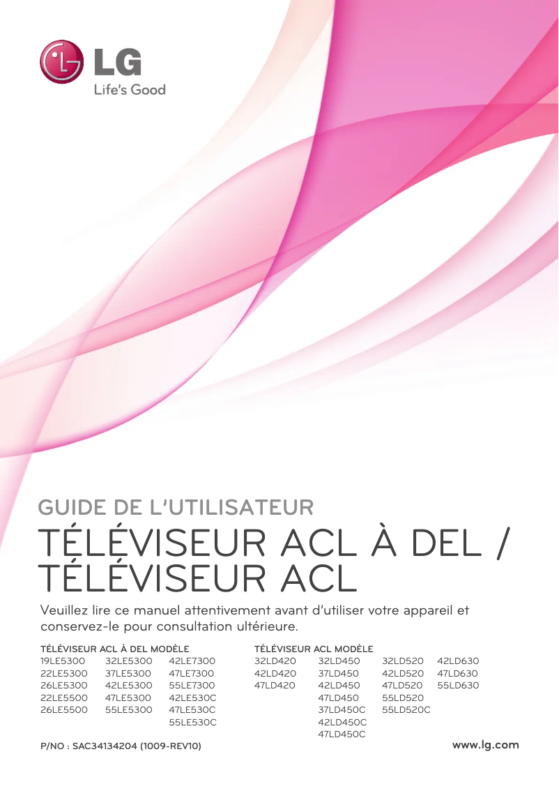 Page 1 de la notice Manuel utilisateur LG 42LE530