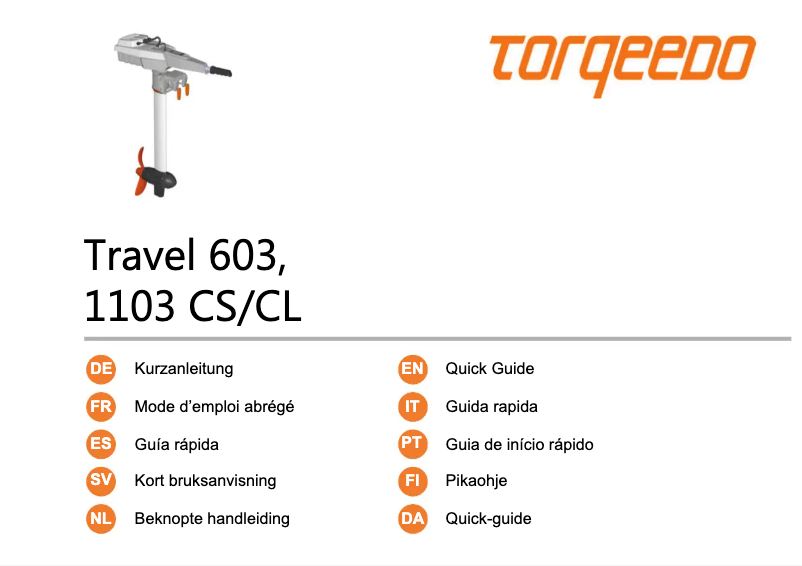 Page 1 of the manual User Manual Torqeedo Travel 603