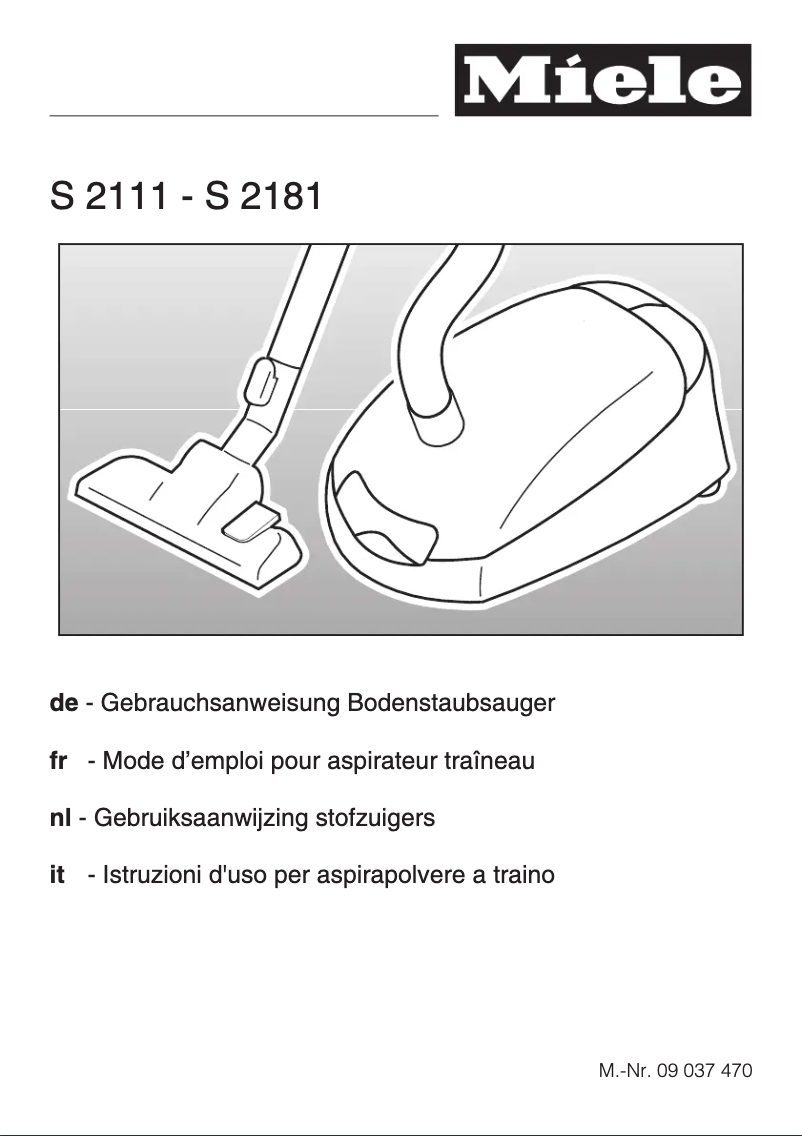 Page 1 de la notice Manuel utilisateur Miele S 2131