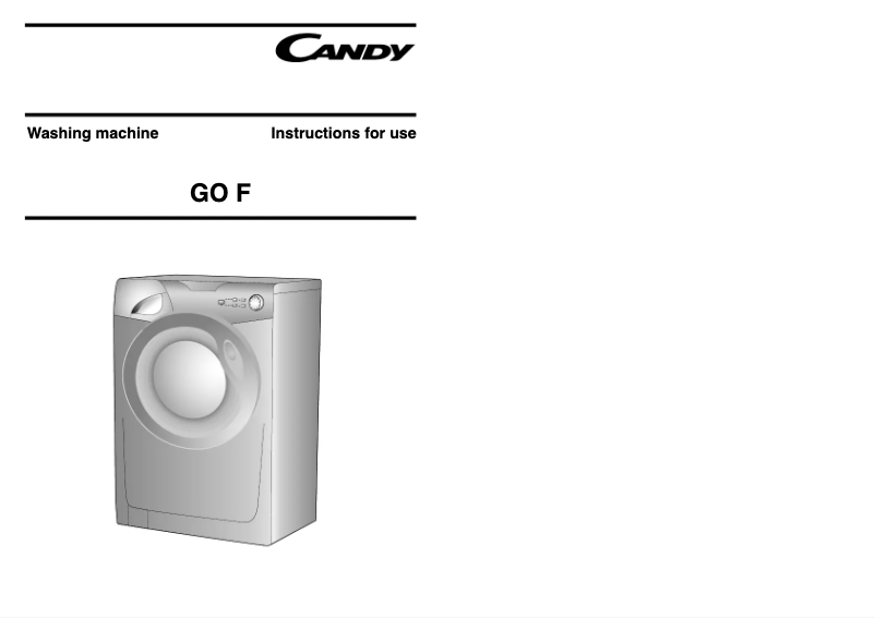 Page 1 of the manual User Manual Candy GOF 472/L1-80