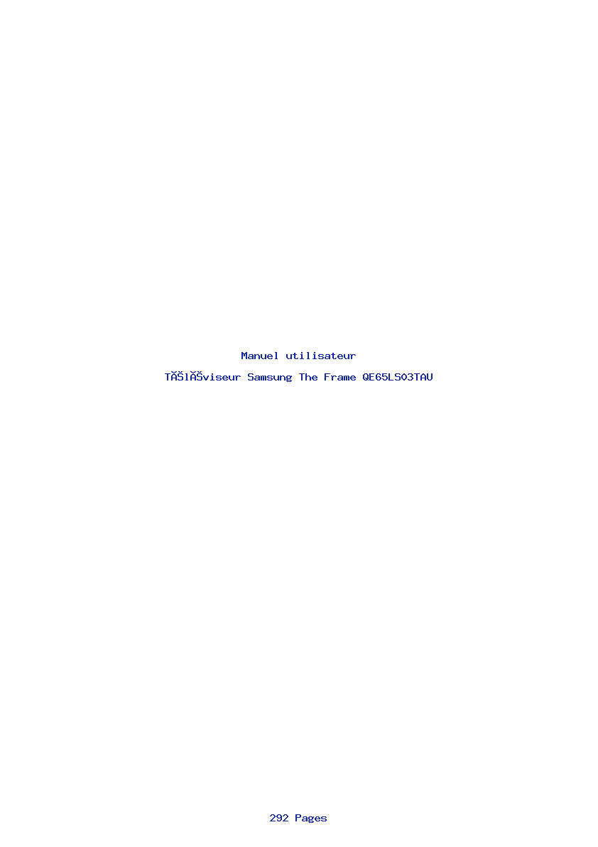 Page 1 de la notice Manuel utilisateur Samsung The Frame QE65LS03TAU