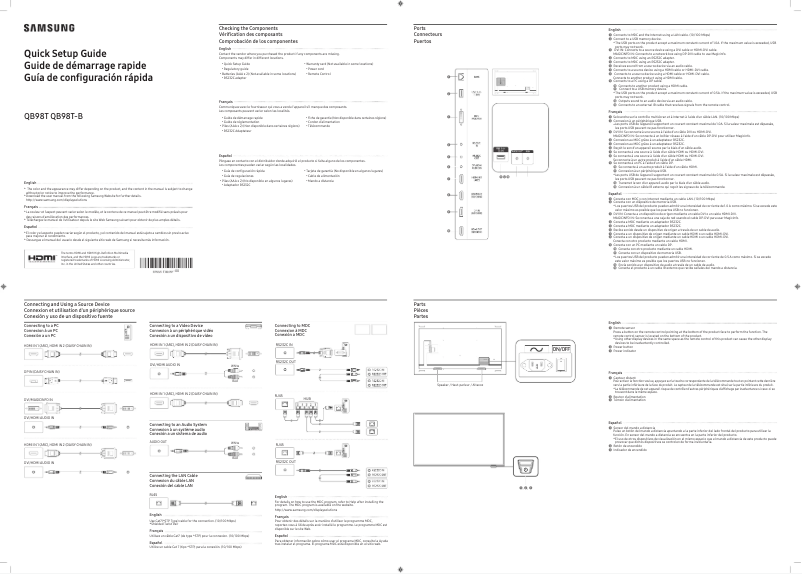 Página 1 del manual Manual de usuario Samsung QB98T