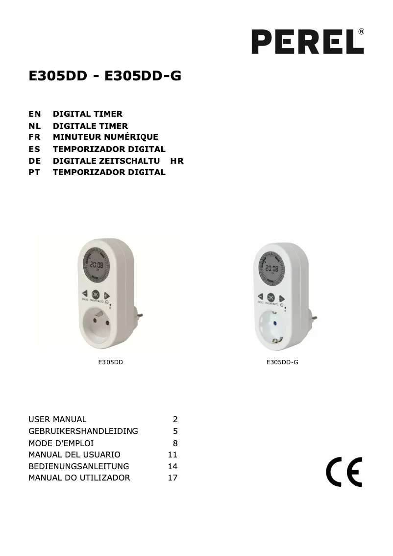 Page 1 de la notice Manuel utilisateur Perel E305DD-G