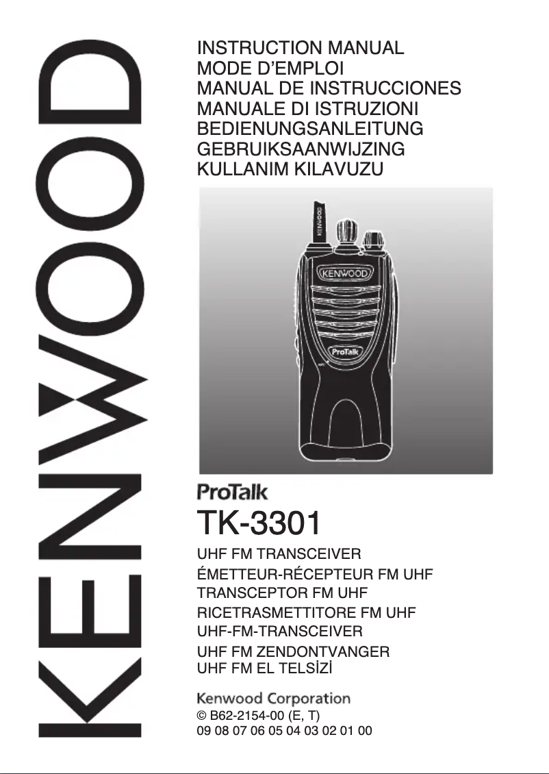 Page 1 de la notice Manuel utilisateur Kenwood TK-3301E