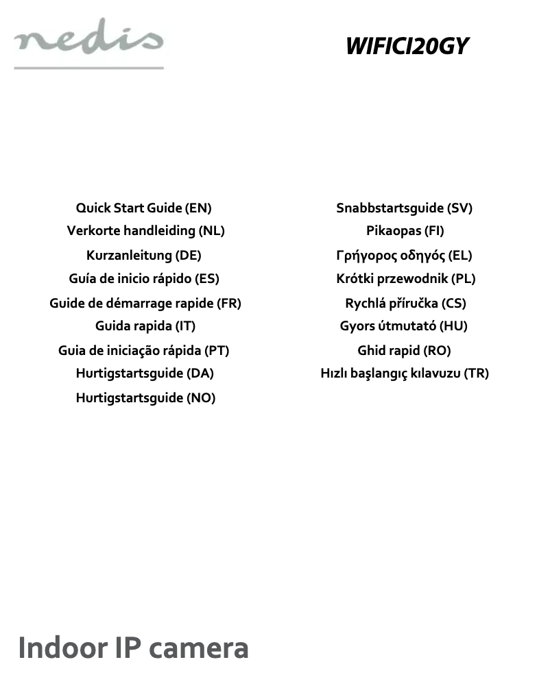 Page 1 de la notice Manuel utilisateur Nedis WIFICI20GY