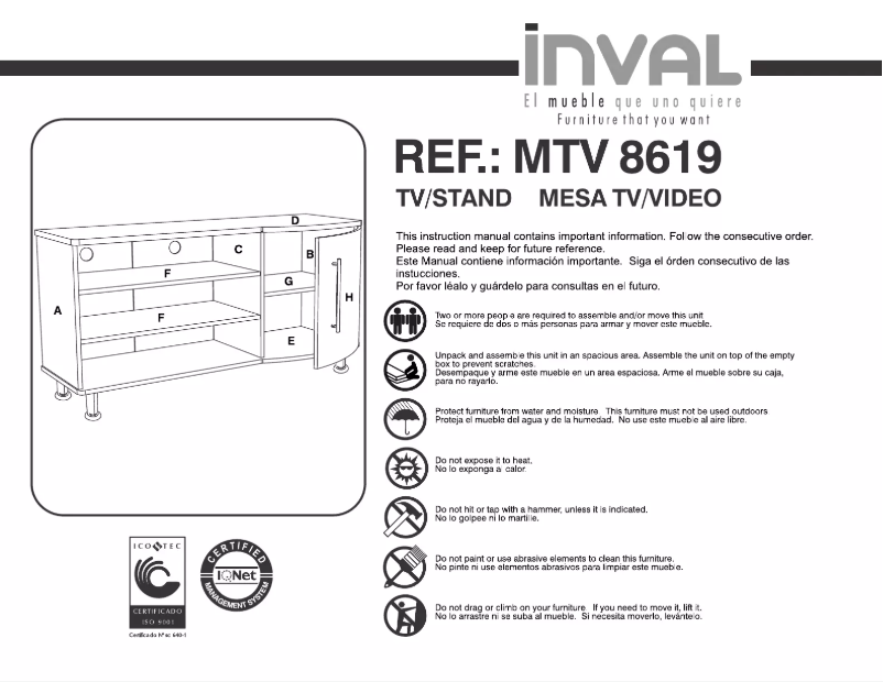Página 1 del manual Manual de usuario Inval MTV-8619
