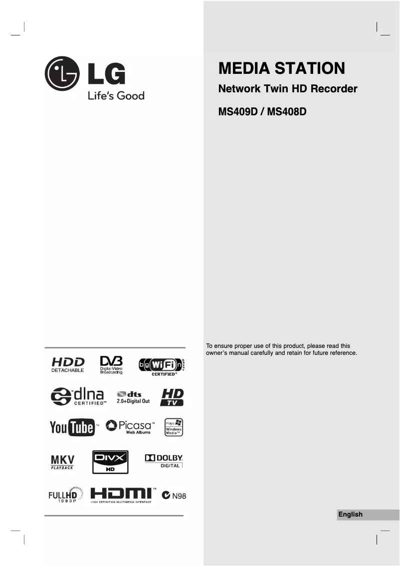 Page 1 de la notice Manuel utilisateur LG MS408D