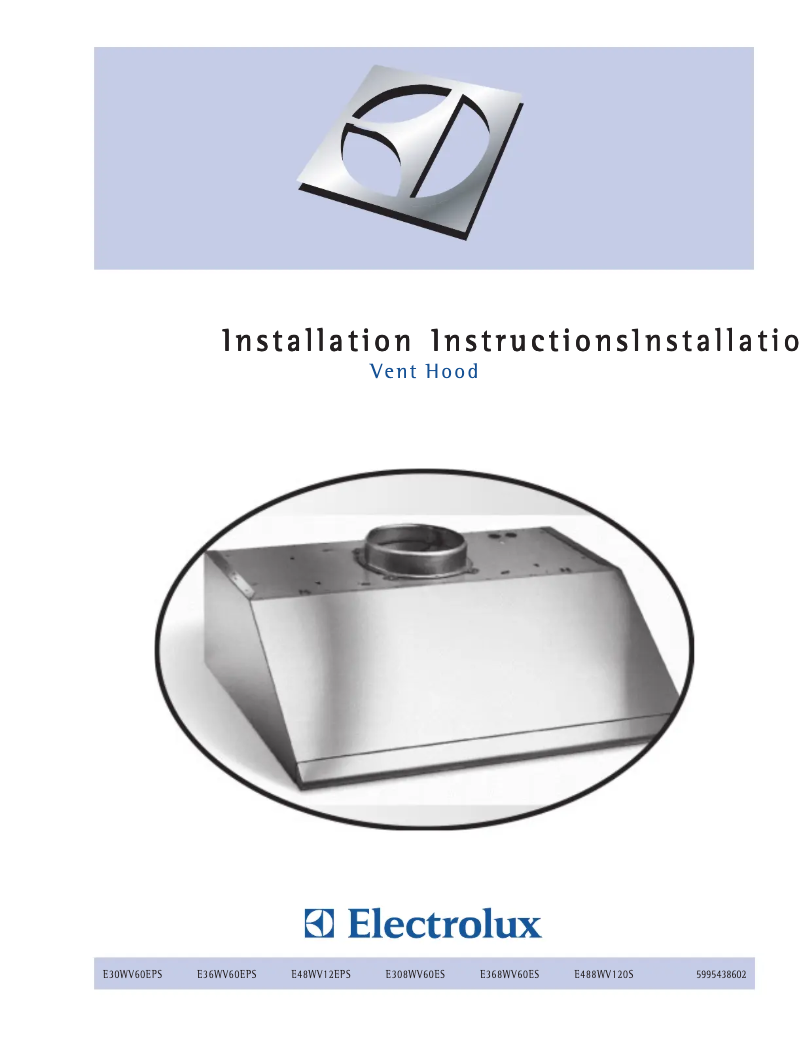 Página 1 del manual Guía de instalación Electrolux E36WV60EPS