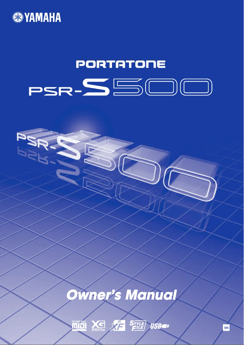 Page 1 de la notice Manuel utilisateur Yamaha Portatone PSR-S500