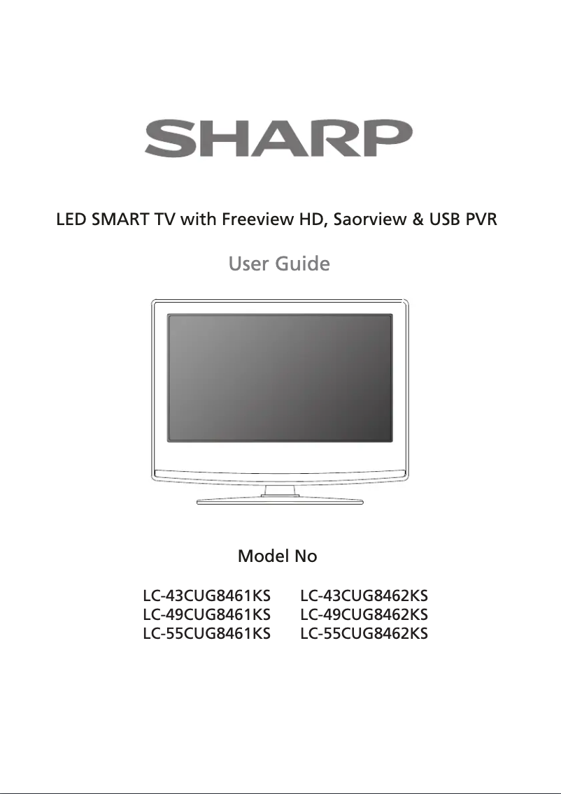 Page 1 of the manual User Manual Sharp LC-49CUG8462KS