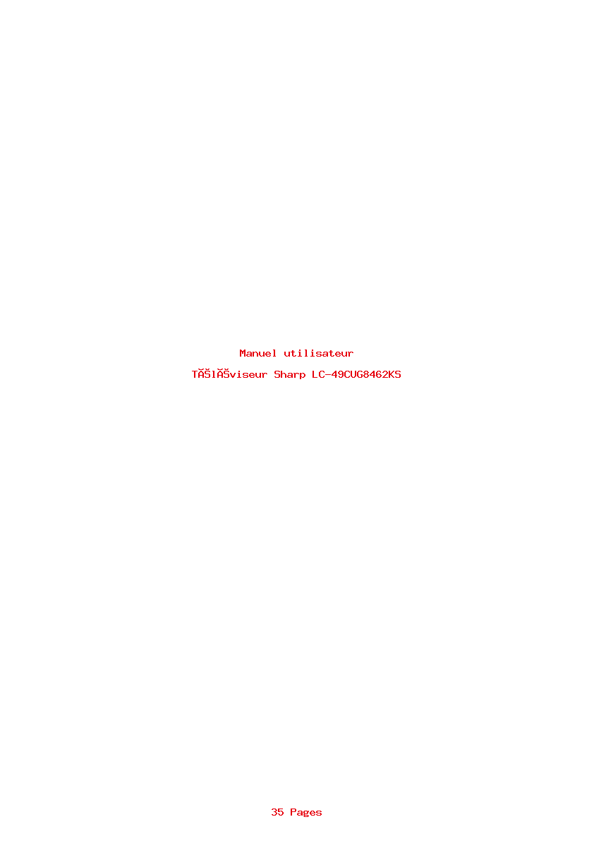 Page 1 de la notice Manuel utilisateur Sharp LC-49CUG8462KS