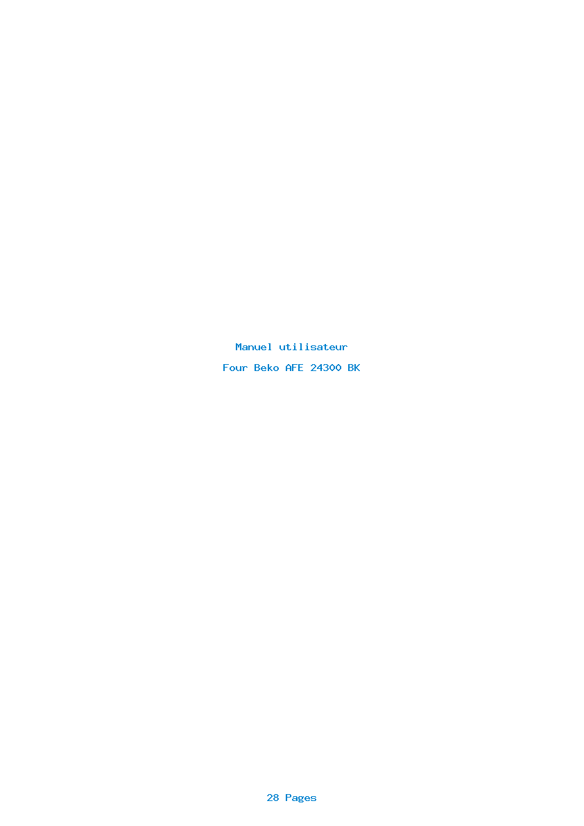 Page 1 de la notice Manuel utilisateur Beko AFE 24300 BK