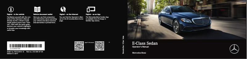 Page 1 of the manual User Manual Mercedes-Benz E-Class AMG (2017)