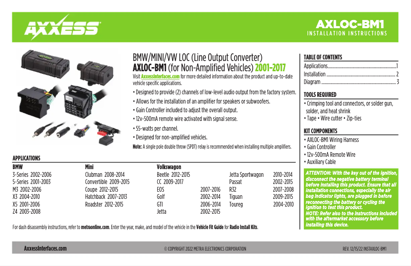 Page 1 de la notice Manuel utilisateur AXESS AXLOC-BM1