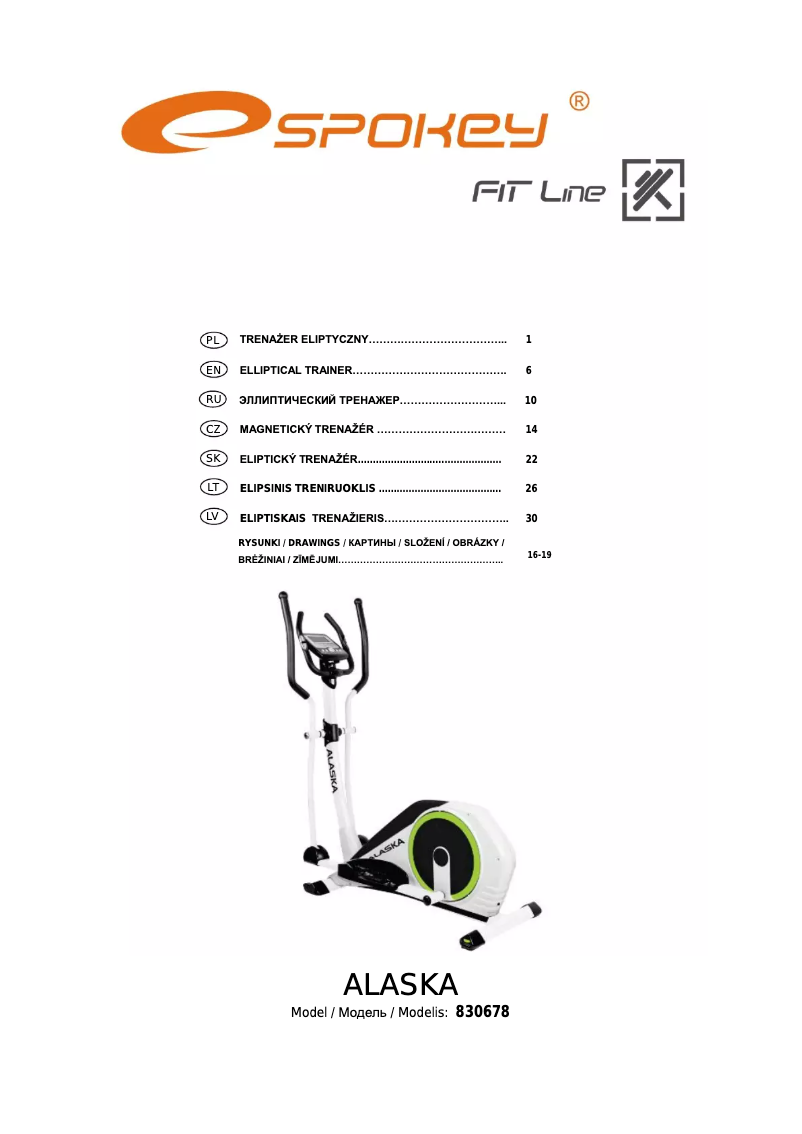 Page 1 de la notice Manuel utilisateur Spokey Alaska