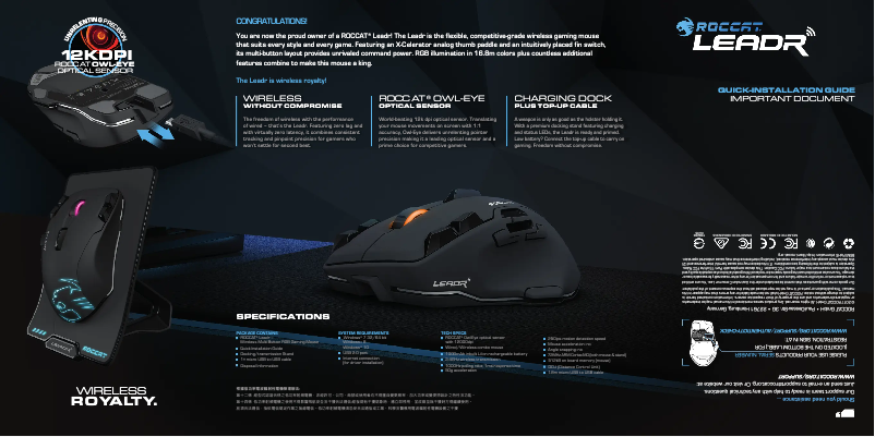 Page 1 de la notice Manuel utilisateur Roccat Leadr