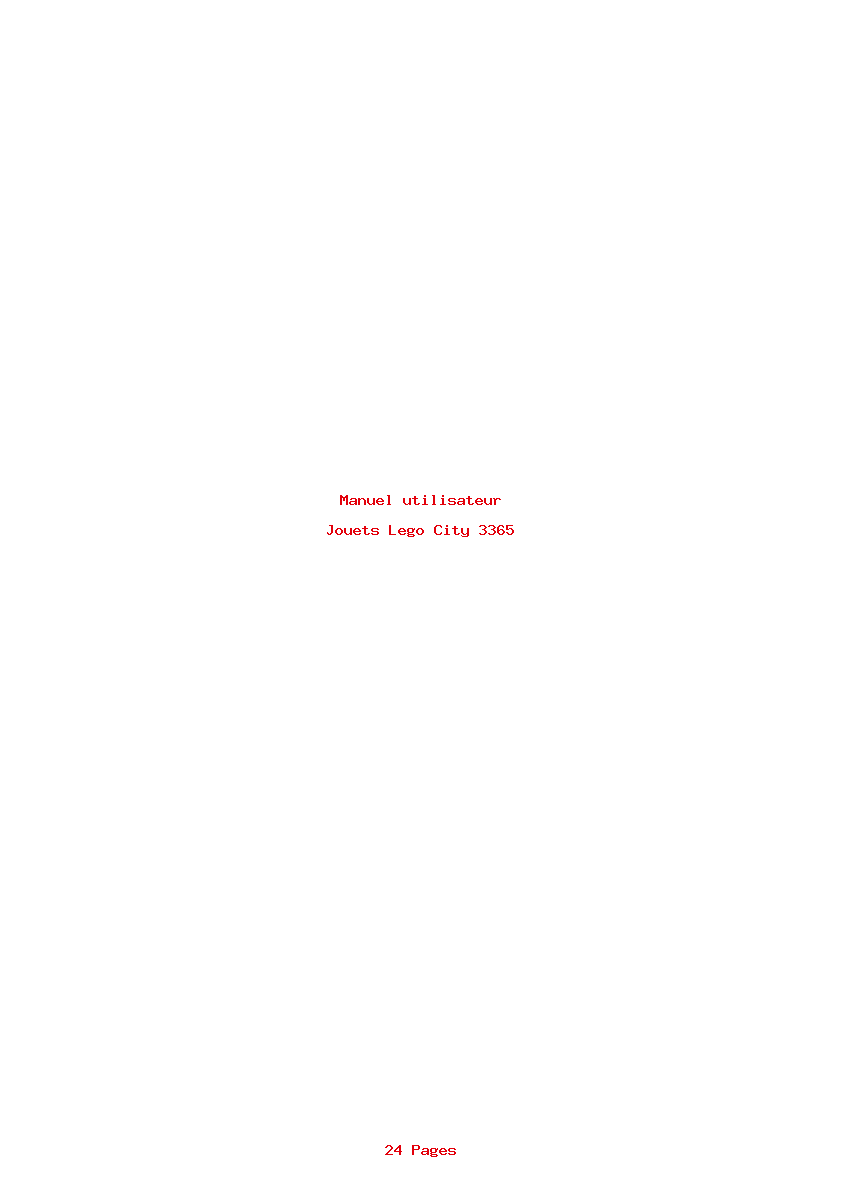 Page 1 de la notice Manuel utilisateur Lego City 3365