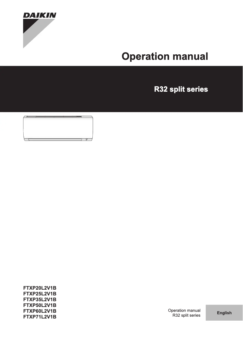 Page 1 de la notice Manuel utilisateur Daikin FTXP60L