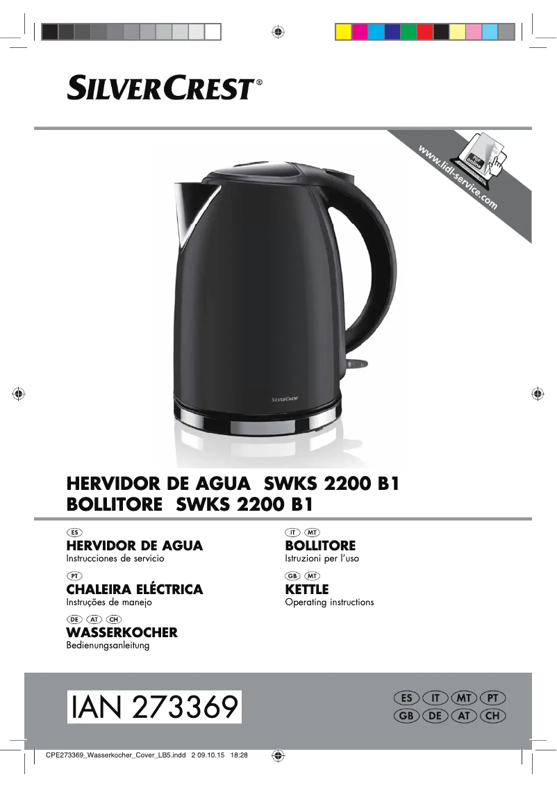 Page 1 de la notice Manuel utilisateur SilverCrest SWKS 2200 B1