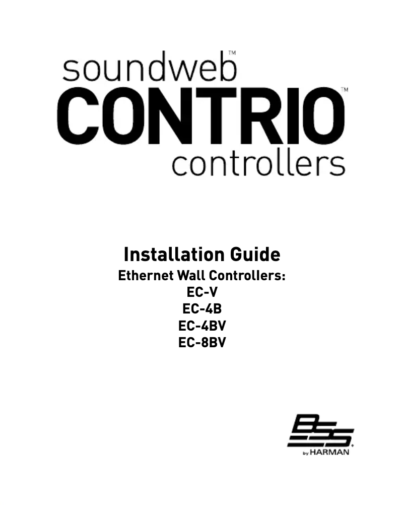 Page 1 de la notice Manuel utilisateur BSS Audio Soundweb Contrio EC-V