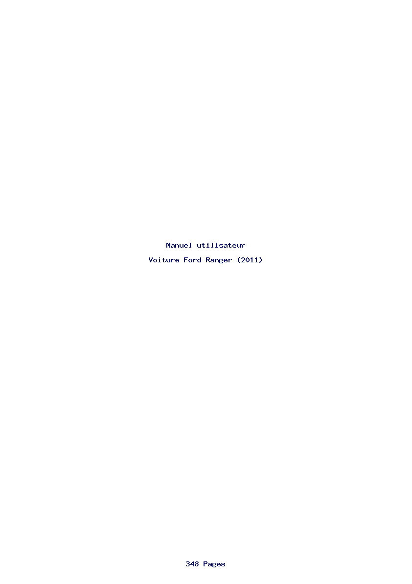 Page 1 de la notice Manuel utilisateur Ford Ranger (2011)
