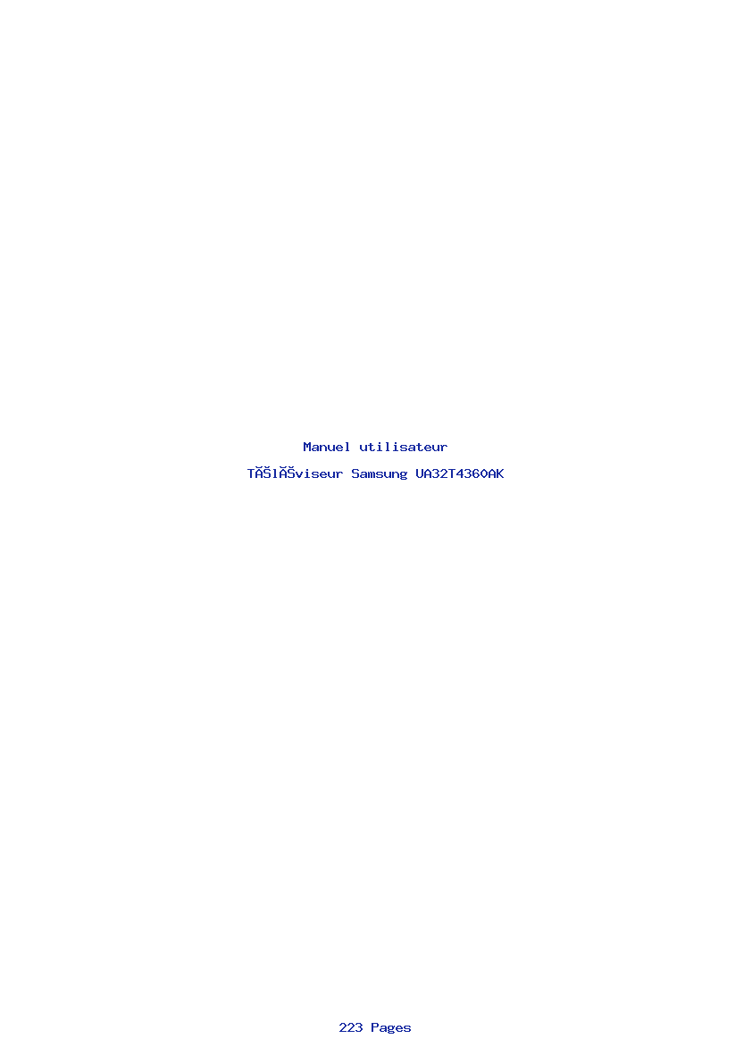 Page 1 de la notice Manuel utilisateur Samsung UA32T4360AK