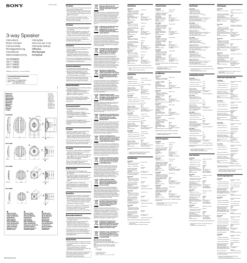 Page 1 de la notice Manuel utilisateur Sony XS-F1736 SE