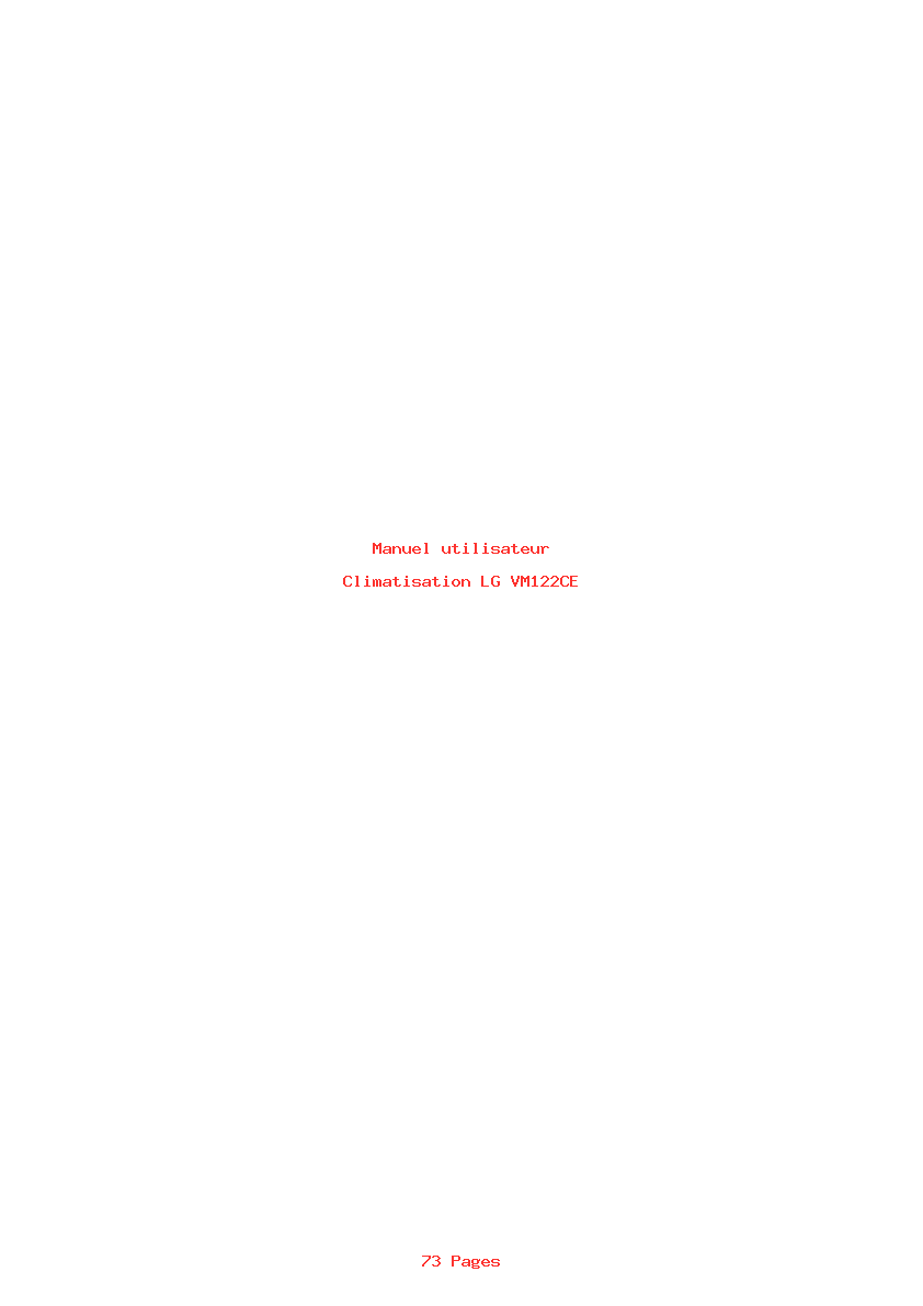Page 1 de la notice Manuel utilisateur LG VM122CE